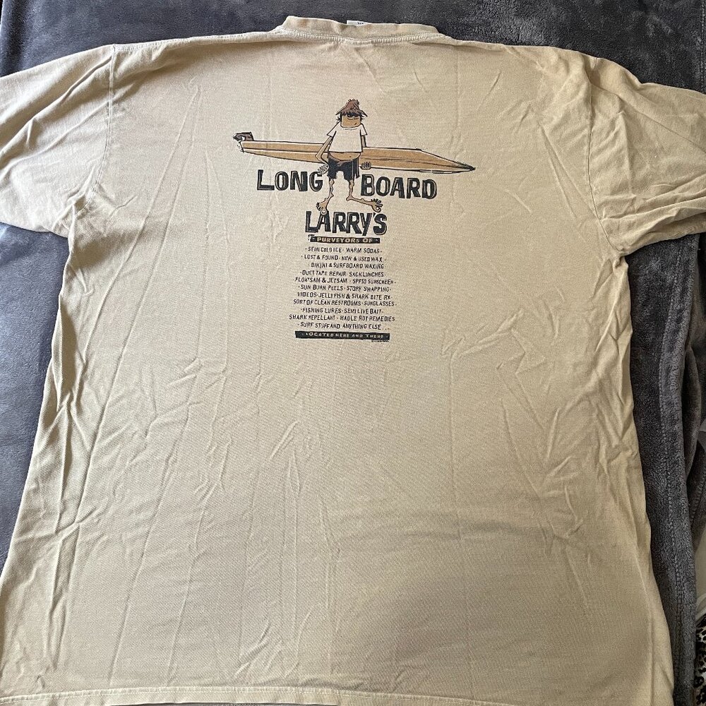 Long Board Larry Yellow Graphic Beer Surf Tee XXL